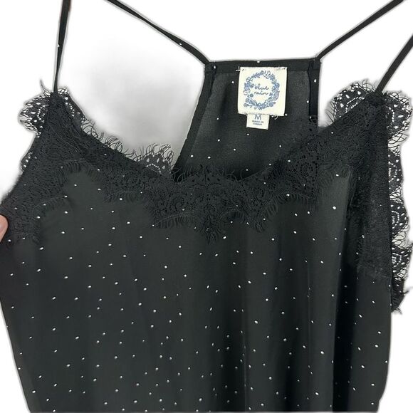 Blue Rain For Francesca’s Black & White Polka Dot Cami Blouse Size Medium - Picture 4 of 12